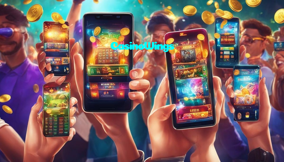 CasinoWings casino presented on mobile device in Pakistan with slots and live games
